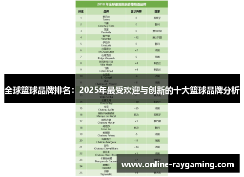 全球篮球品牌排名：2025年最受欢迎与创新的十大篮球品牌分析