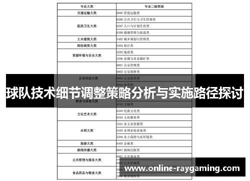 球队技术细节调整策略分析与实施路径探讨